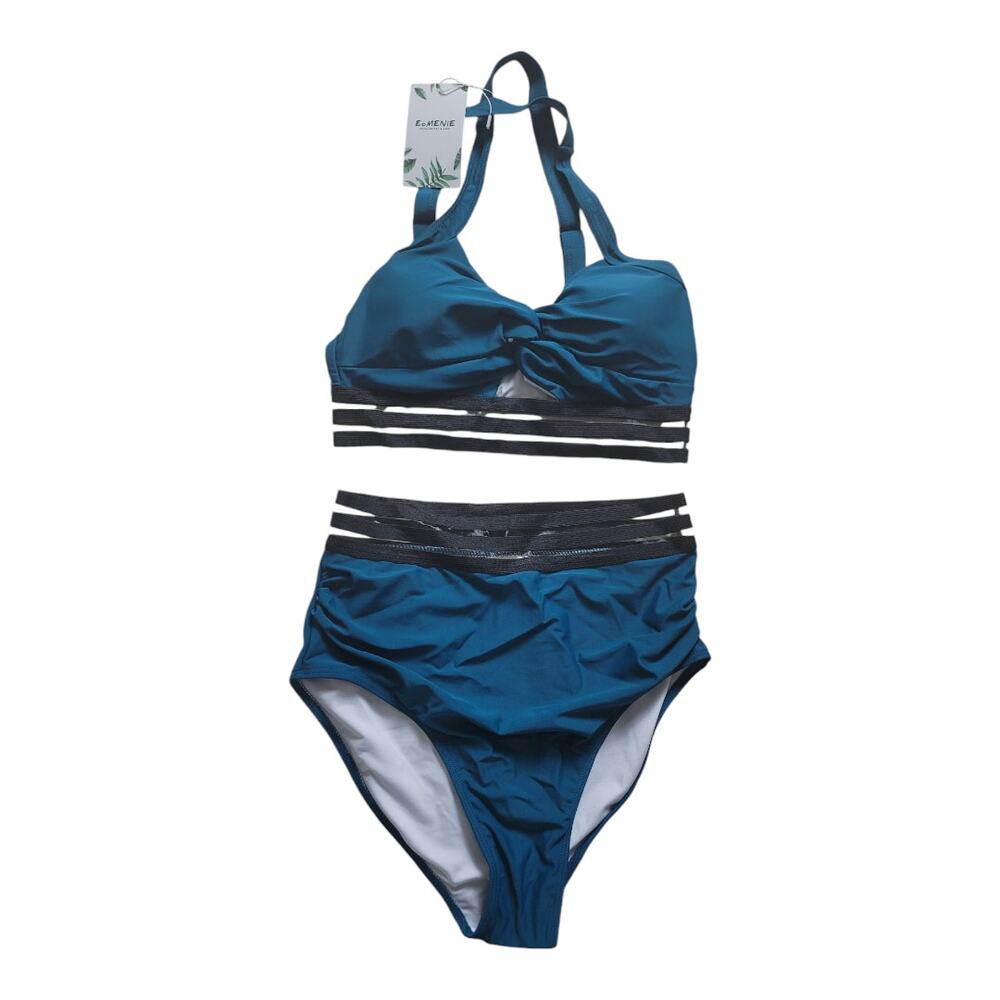 Eomenie High Waisted Two Piece Swimsuits Tummy Control Bikini Size‎ Medium NWT